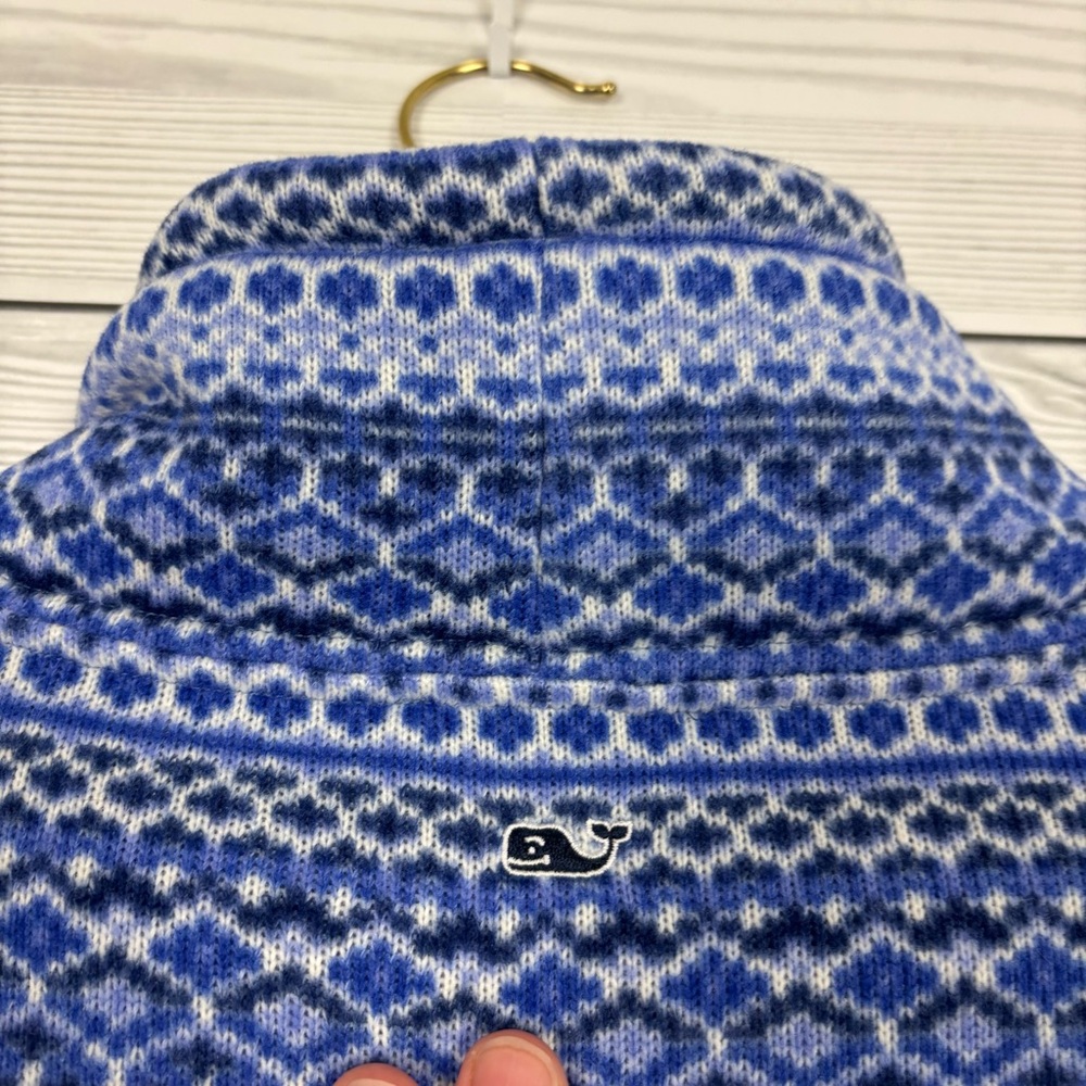 Vineyard Vines Fair Isle Sweater Fleece Funnel Neck Shep Shirt Size Small - Picture 10 of 10